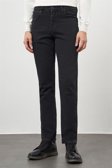 Morven Erkek Siyah Denim 5 Cep Dynamic Fit Jean Kot Pantolon - fotoğraf 1