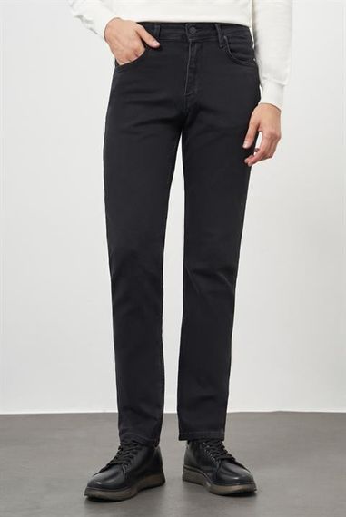 Morven Erkek Siyah Denim 5 Cep Dynamic Fit Jean Kot Pantolon - fotoğraf 3