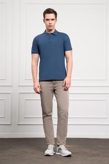 Morven Erkek Marine Basic Polo Yaka Dynamic Fit T-Shirt - фото 2