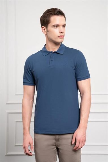 Morven Erkek Marine Basic Polo Yaka Dynamic Fit T-Shirt - фото 3