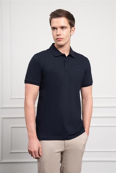 Morven Erkek Lacivert Basic Polo Yaka Dynamic Fit T-Shirt