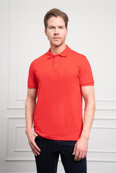 Morven Erkek Kırmızı Basic Polo Yaka Dynamic Fit T-Shirt - фото 3