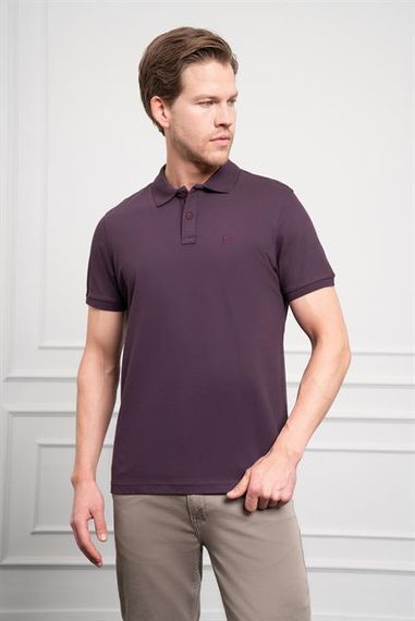 Morven Erkek Mürdüm Basic Polo Yaka Dynamic Fit T-Shirt - photo 4