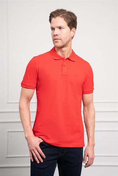 Morven Erkek Kırmızı Basic Polo Yaka Dynamic Fit T-Shirt - фото 1