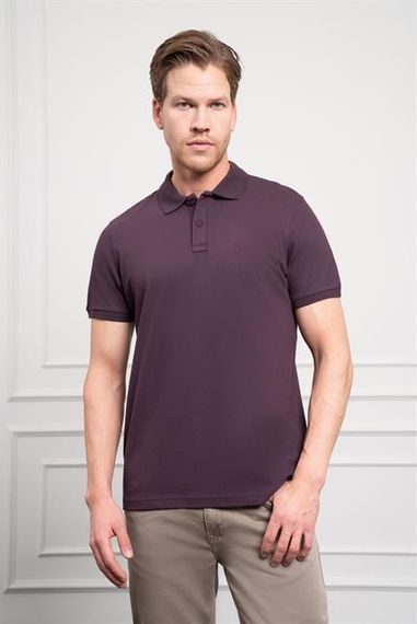 Morven Erkek Mürdüm Basic Polo Yaka Dynamic Fit T-Shirt - photo 1