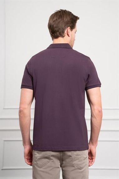 Morven Erkek Mürdüm Basic Polo Yaka Dynamic Fit T-Shirt - photo 5