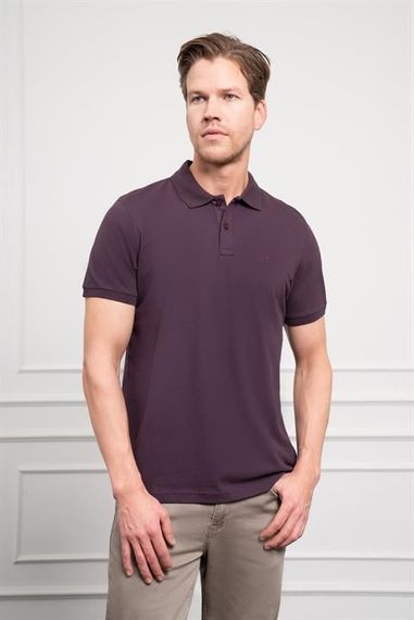 Morven Erkek Mürdüm Basic Polo Yaka Dynamic Fit T-Shirt - photo 3