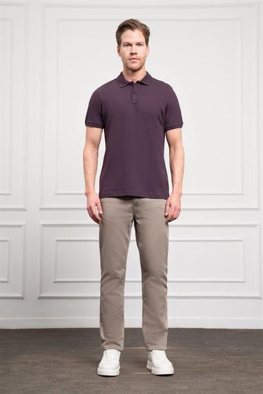 Morven Erkek Mürdüm Basic Polo Yaka Dynamic Fit T-Shirt - photo 2