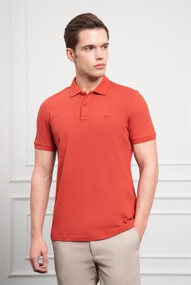 Morven Erkek Tarçın Basic Polo Yaka Dynamic Fit T-Shirt - фото 1