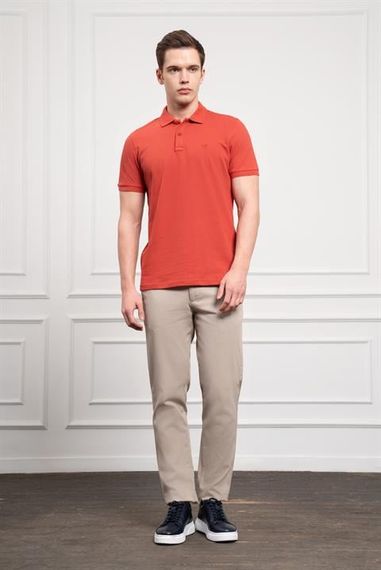Morven Erkek Tarçın Basic Polo Yaka Dynamic Fit T-Shirt - фото 2