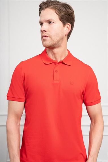 Morven Erkek Kırmızı Basic Polo Yaka Dynamic Fit T-Shirt - фото 5