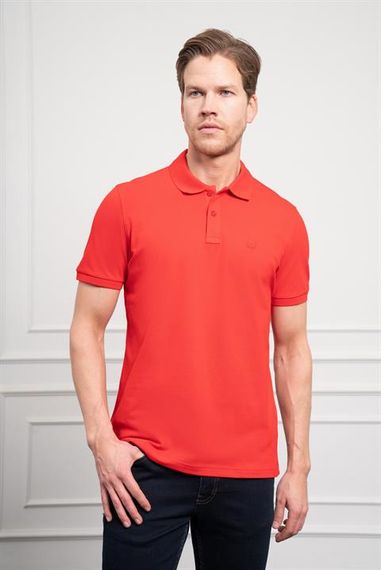 Morven Erkek Kırmızı Basic Polo Yaka Dynamic Fit T-Shirt - фото 4
