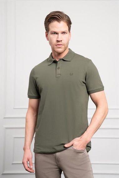 Morven Erkek Haki Basic Polo Yaka Dynamic Fit T-Shirt - photo 1