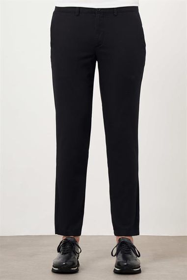 Morven Erkek Siyah Yazlık Pamuk Yan Cep Slim Fit Chino Pantolon - фото 1