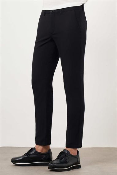 Morven Erkek Siyah Yazlık Pamuk Yan Cep Slim Fit Chino Pantolon - фото 3