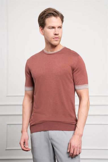 Morven Erkek Kiremit Trend  Polo Yaka Dinamik Fit Rahat Kesim T-Shirt - photo 3