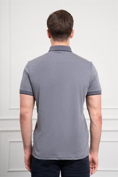 Morven Erkek Lacivert Trend Merserize Düz Düğmeli Yaka Dynamic Fit T-Shirt - фото 5