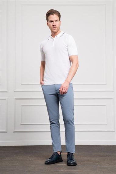 Morven Erkek Beyaz Trend  Polo Yaka Dinamik Fit Rahat Kesim T-Shirt - fotoğraf 2
