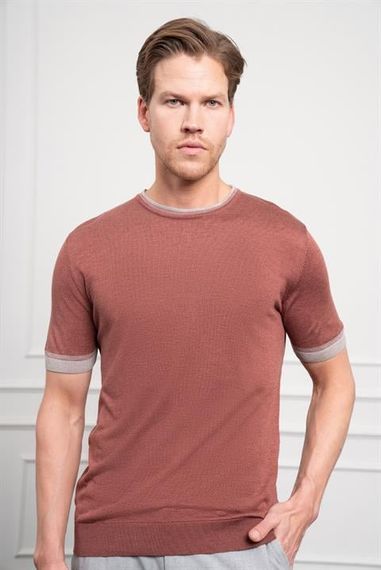 Morven Erkek Kiremit Trend  Polo Yaka Dinamik Fit Rahat Kesim T-Shirt - photo 4
