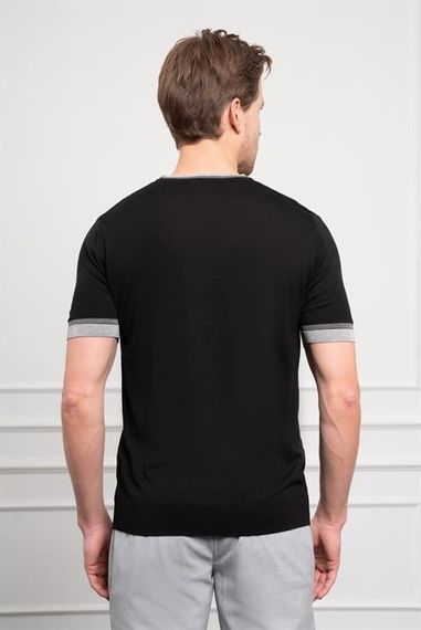 Morven Erkek Siyah Trend  Polo Yaka Dinamik Fit Rahat Kesim T-Shirt - фото 5