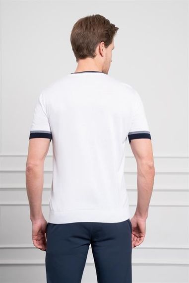 Morven Erkek Beyaz Trend  Polo Yaka Dinamik Fit Rahat Kesim T-Shirt - фото 5