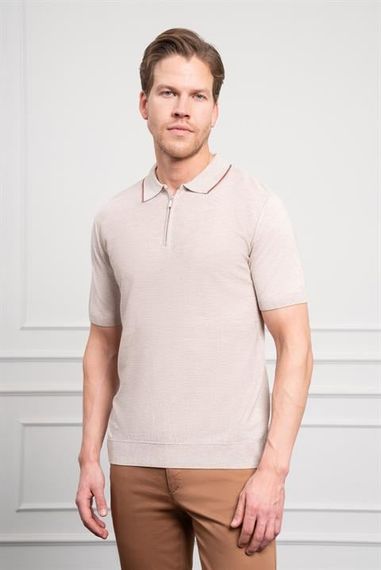 Morven Erkek Kemik Trend  Polo Yaka Dinamik Fit Rahat Kesim T-Shirt - fotoğraf 3