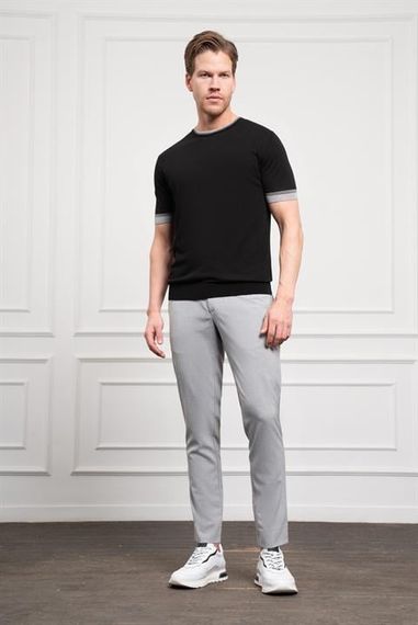 Morven Erkek Siyah Trend  Polo Yaka Dinamik Fit Rahat Kesim T-Shirt - фото 2