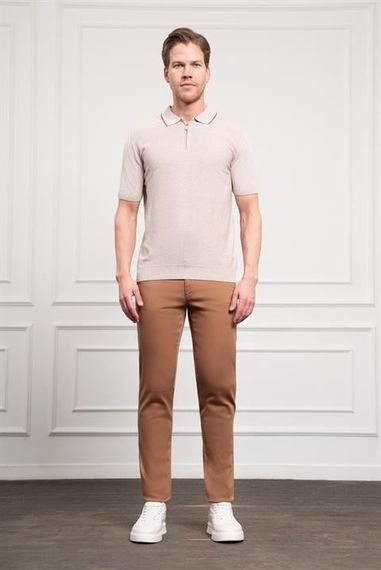 Morven Erkek Kemik Trend  Polo Yaka Dinamik Fit Rahat Kesim T-Shirt - fotoğraf 2