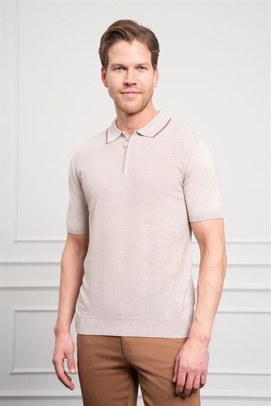 Morven Erkek Kemik Trend  Polo Yaka Dinamik Fit Rahat Kesim T-Shirt - fotoğraf 1