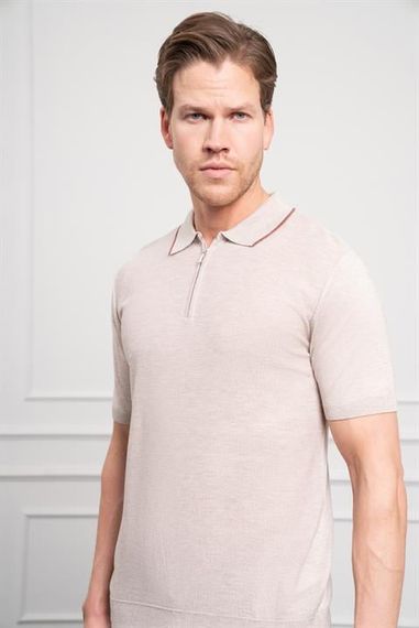 Morven Erkek Kemik Trend  Polo Yaka Dinamik Fit Rahat Kesim T-Shirt - fotoğraf 4