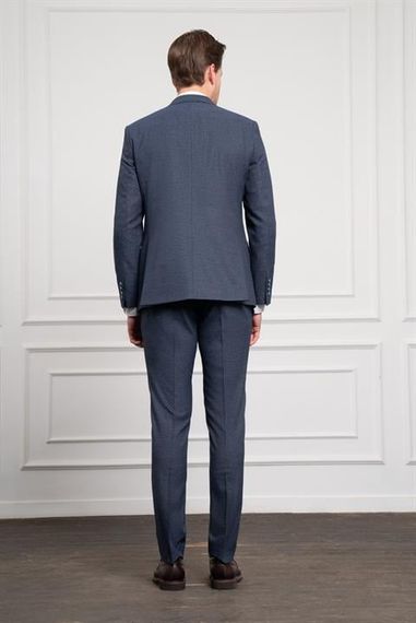 Morven Erkek Lacivert Trend Slim Fit Sivri Yaka Takım Elbise - фото 5