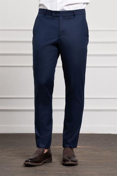 Morven Erkek Lacivert Basic Slim Fit Classic Pantolon - photo 1