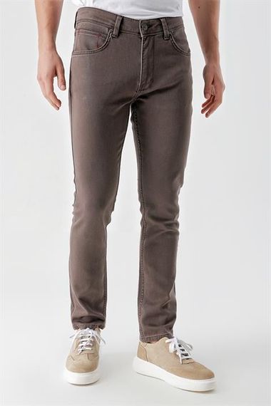 Morven Erkek KAHVE Mevsimlik Pamuk 5 Cep Slim Fit Jean Pantolon - photo 1