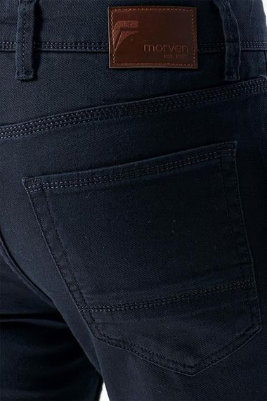 Morven Erkek Lacivert Mevsimlik Pamuk 5 Cep Slim Fit Jean Pantolon - photo 5