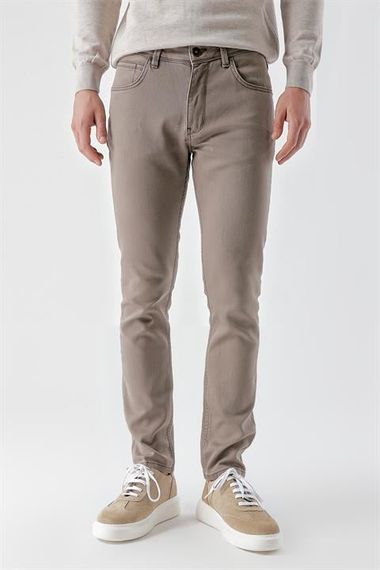 Morven Erkek Vizon Mevsimlik Pamuk 5 Cep Slim Fit Jean Pantolon - fotoğraf 2