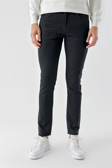 Morven Erkek Siyah Mevsimlik Pamuk 5 Cep Slim Fit Jean Pantolon - фото 1