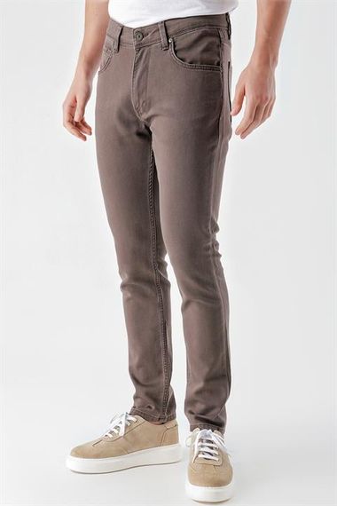 Morven Erkek KAHVE Mevsimlik Pamuk 5 Cep Slim Fit Jean Pantolon - photo 3
