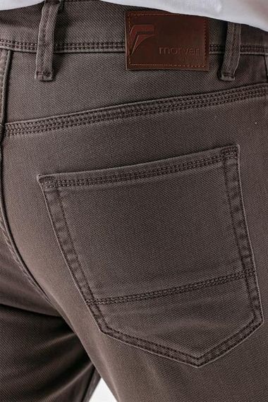 Morven Erkek KAHVE Mevsimlik Pamuk 5 Cep Slim Fit Jean Pantolon - photo 5