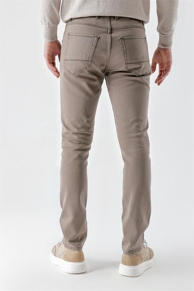 Morven Erkek Vizon Mevsimlik Pamuk 5 Cep Slim Fit Jean Pantolon - fotoğraf 4
