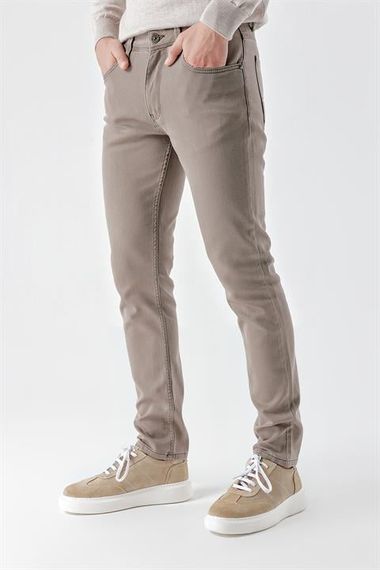 Morven Erkek Vizon Mevsimlik Pamuk 5 Cep Slim Fit Jean Pantolon - fotoğraf 3