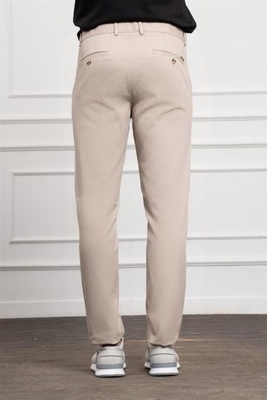 Morven Erkek Bej Dynamic Fit Rahat Kesim Chino Pantolon - фото 3