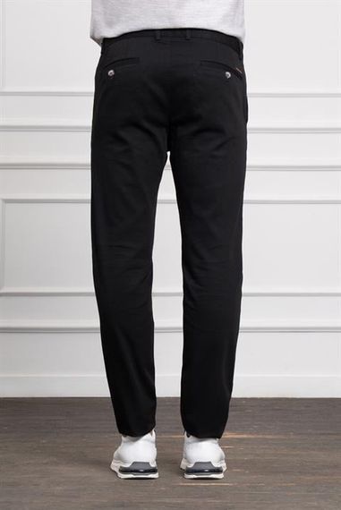 Morven Erkek Siyah Dynamic Fit Rahat Kesim Chino Pantolon - fotoğraf 3