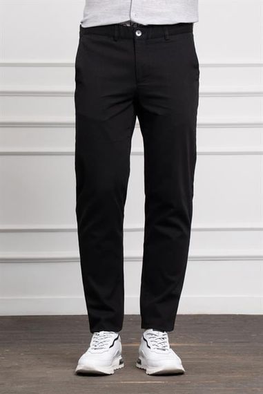 Morven Erkek Siyah Dynamic Fit Rahat Kesim Chino Pantolon - fotoğraf 1