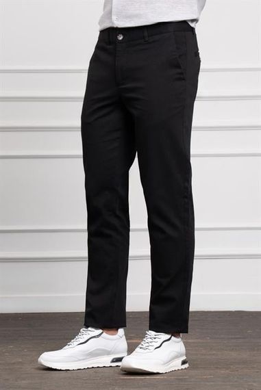 Morven Erkek Siyah Dynamic Fit Rahat Kesim Chino Pantolon - fotoğraf 2