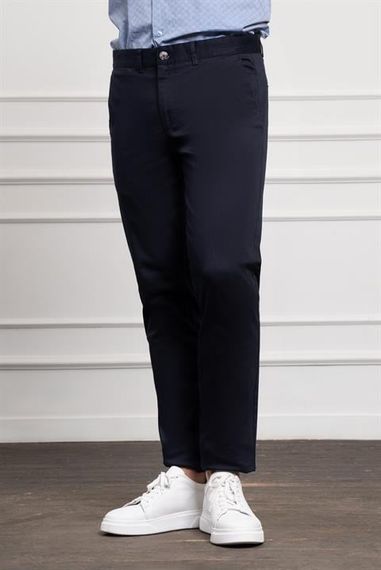 Morven Erkek Lacivert Slim Fit Dar Kesim Chino Pantolon - photo 2
