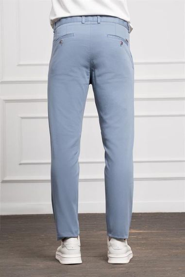 Morven Erkek Mavi Dynamic Fit Rahat Kesim Chino Pantolon - фото 3
