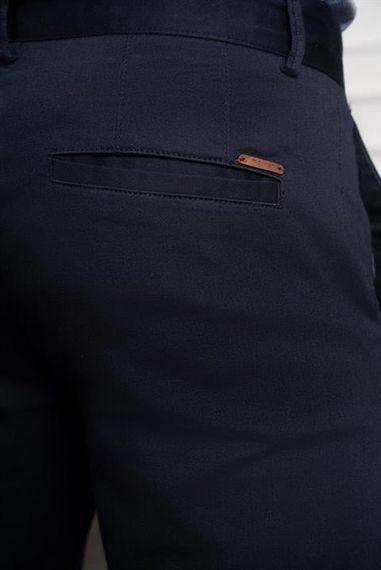 Morven Erkek Lacivert Slim Fit Dar Kesim Chino Pantolon - photo 5