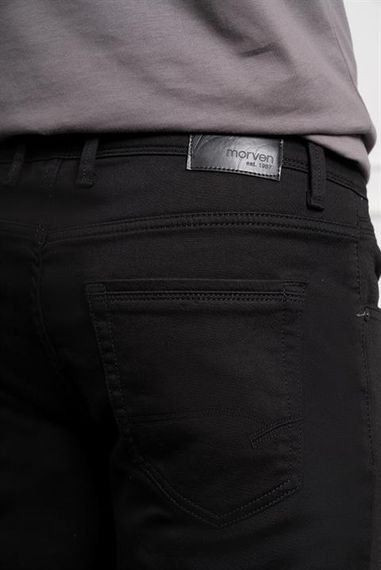 Morven Erkek Siyah Mevsimlik Pamuk 5 Cep Dynamic Fit Jean Pantolon - photo 4