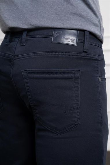 Morven Erkek Lacivert Mevsimlik Pamuk 5 Cep Dynamic Fit Jean Pantolon - photo 4