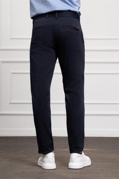 Morven Erkek Lacivert Slim Fit Dar Kesim Chino Pantolon - photo 4